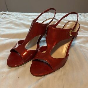 East 5th Red Slingback Heels
